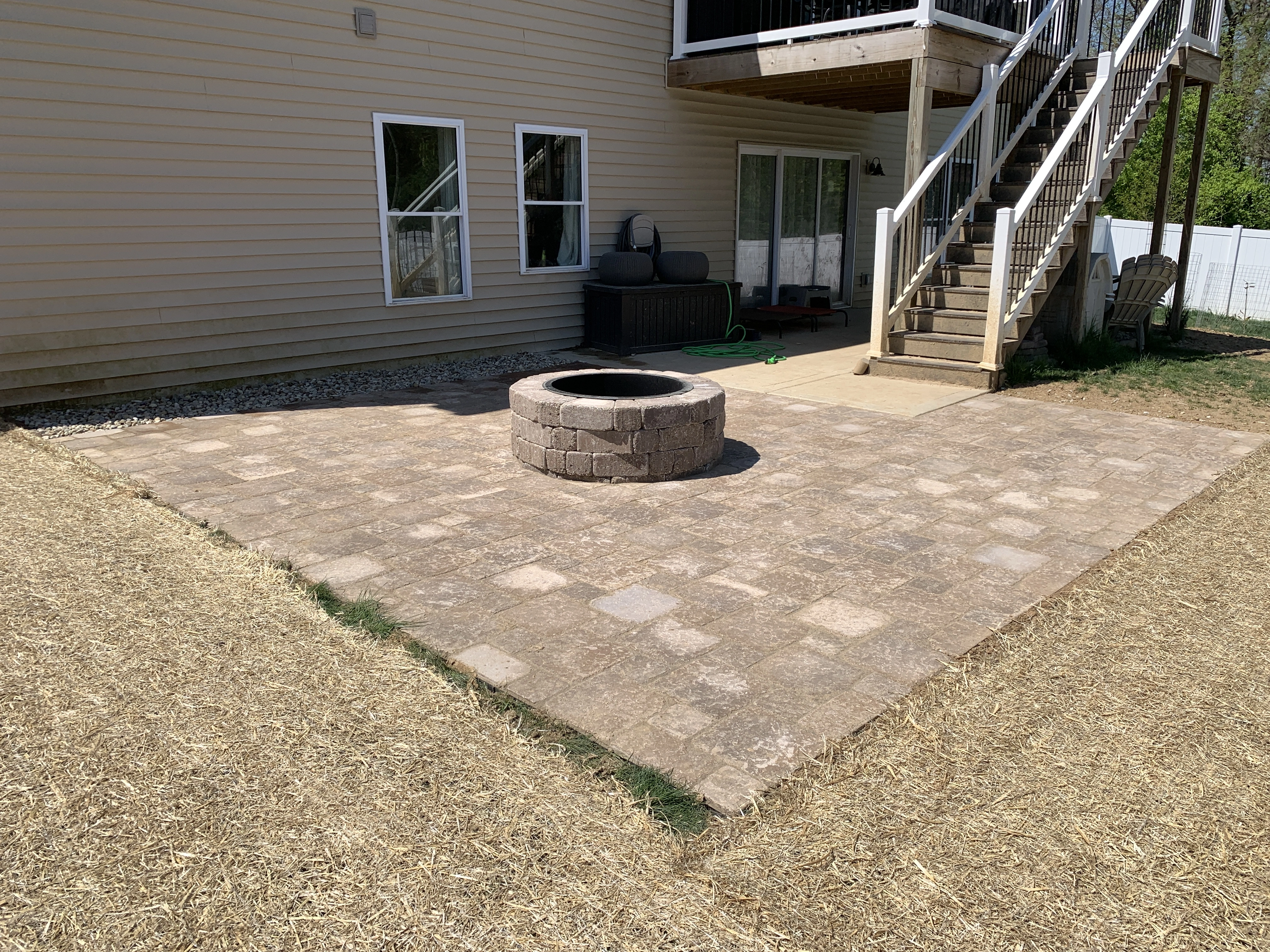 Outdoor Living - Romanstone Paver Patio Installation with Madera Fire Pit In Columbia, IL